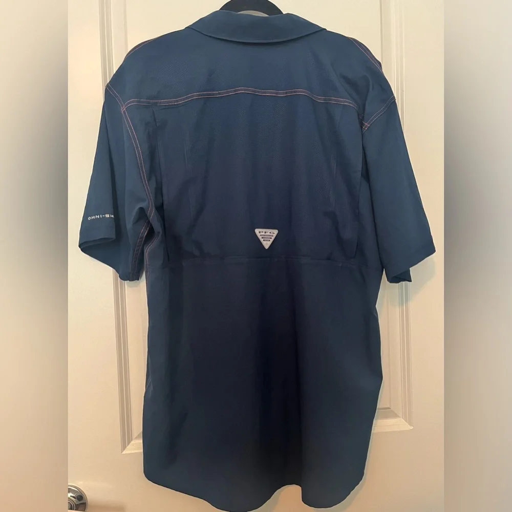 Men's Columbia Navy Houston Astros Tamiami Omni-Shade Button-Down Shirt Large - Picture 2 of 3